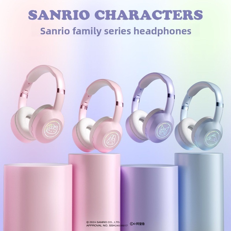 Party Games Phone - Słuchawki Bluetooth Sanrio do gier e-sportowych,